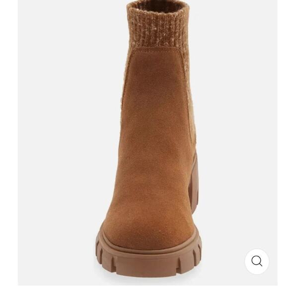 NWOT Steve Madden Hayle Platform Chelsea Boot Chestnut Suede - Sz 10 - Picture 3 of 9
